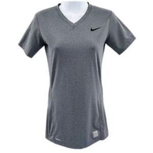Nike Pro Women’s Fitted V Neck T Shirt Size Medium Gray